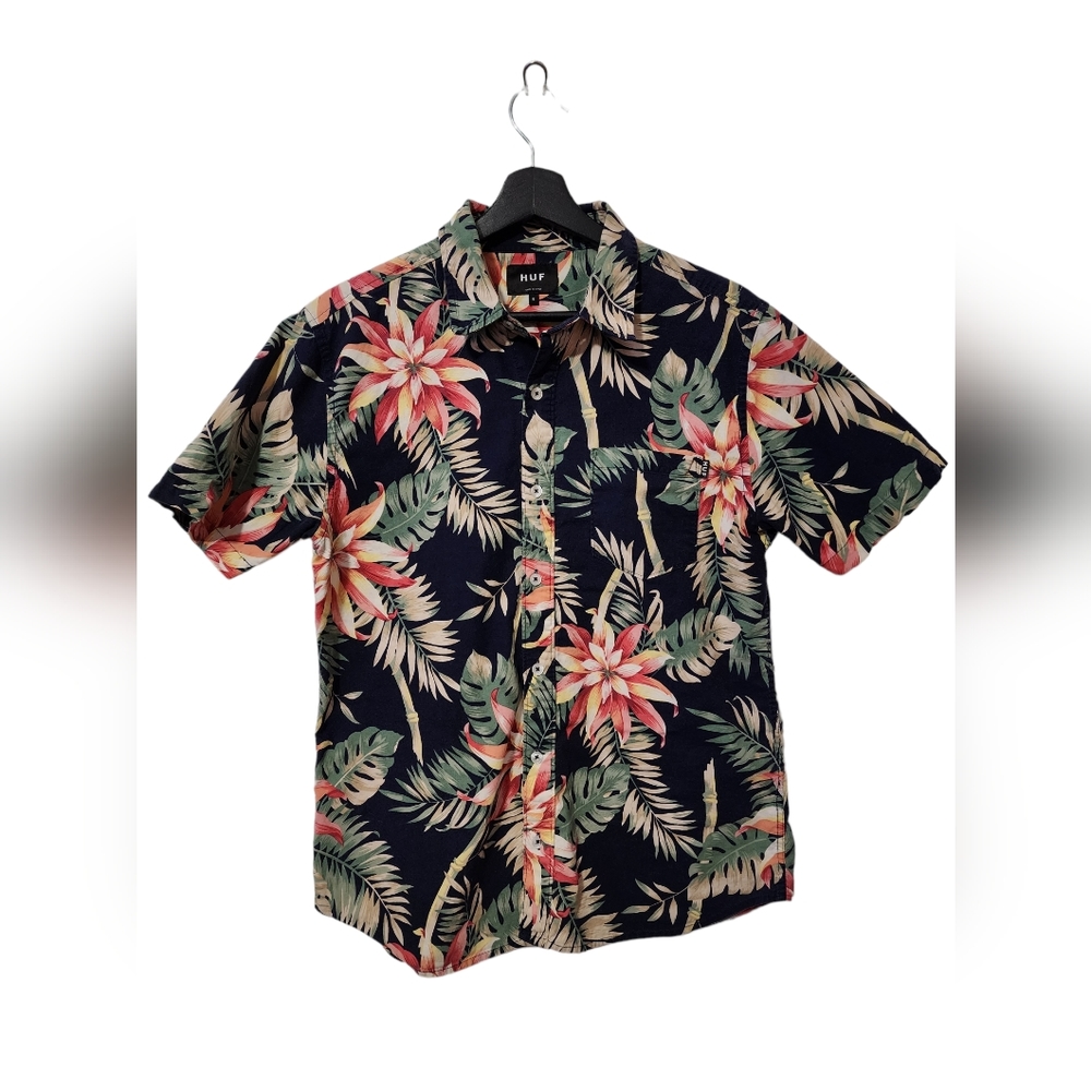 Floral Men's Huf Button Up, Size S